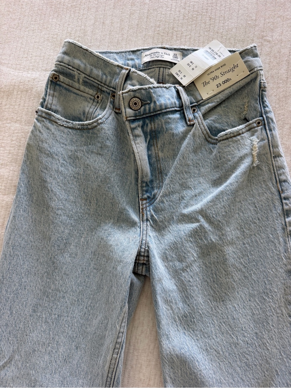 Abercrombie & Fitch Light Blue '90s Straight Jeans size 23 NWT